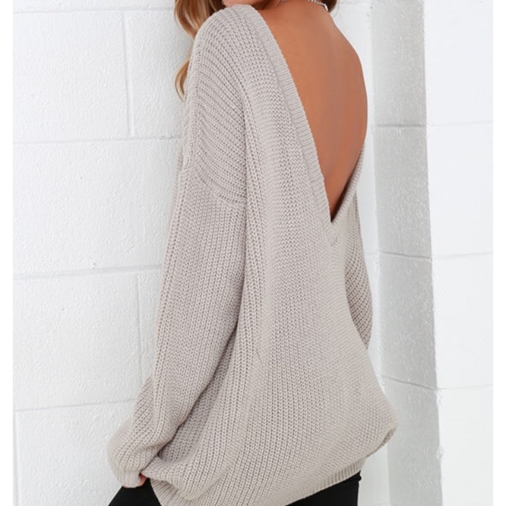 Lulus oversized backless sweater